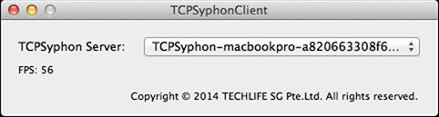 TCPSyphonClient 1.9 : Main Window