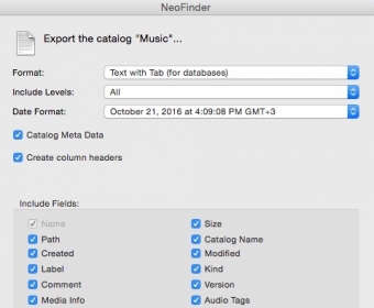 Exporting Catalog Info