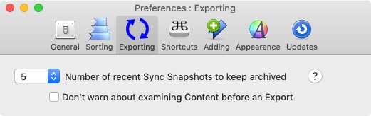 Markster 2.1 : Exporting Preferences