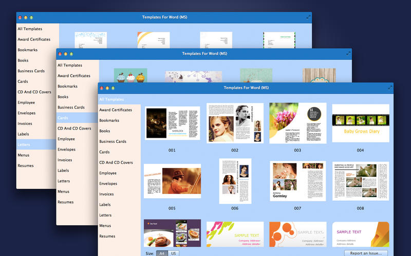 Templates for Word (MS) 1.2 : Main window