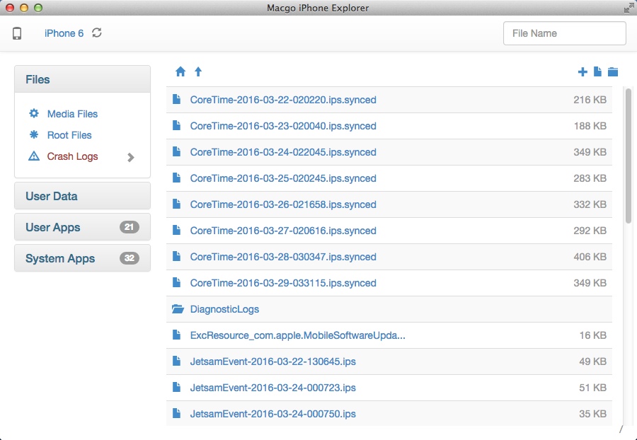 Macgo iPhone Explorer 1.5 : Checking Crash Logs