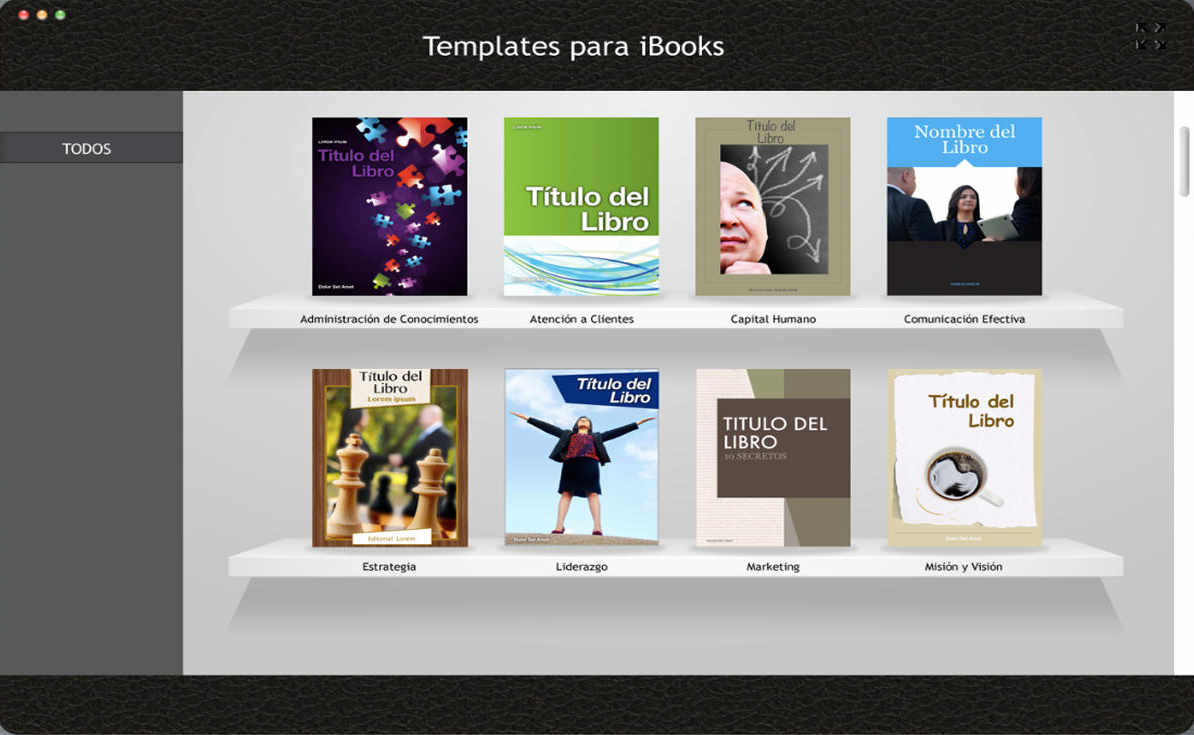 Business Templates for iBook Authors 1.1 : Main Window