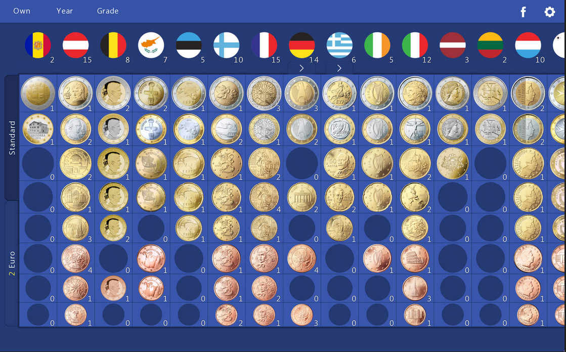 Euro Coin Collection 1.6 : Main Window