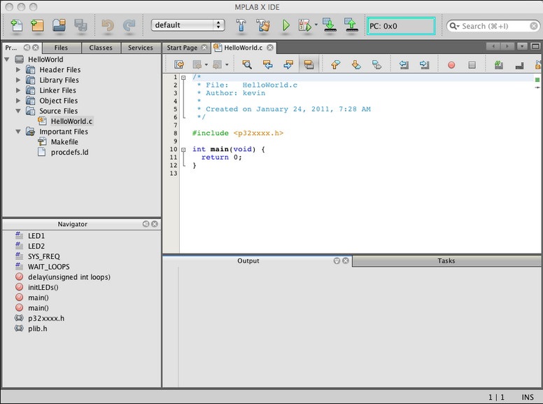 MPLAB X IDE 3.2 : Main window