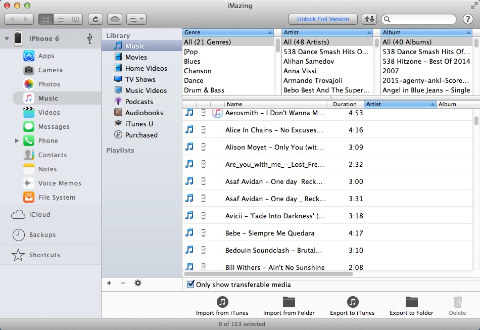 iMazing 1.5 : Checking Music Files On iOS Device