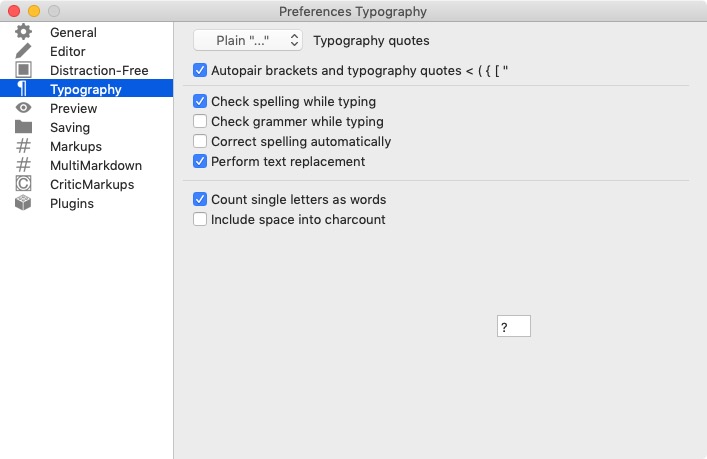 MarkMyWords 1.1 : Typography Preferences 