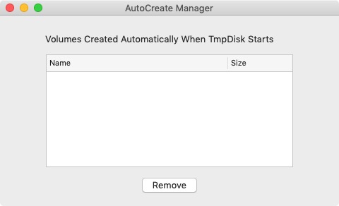 TmpDisk 1.2 : Autocreate Manager