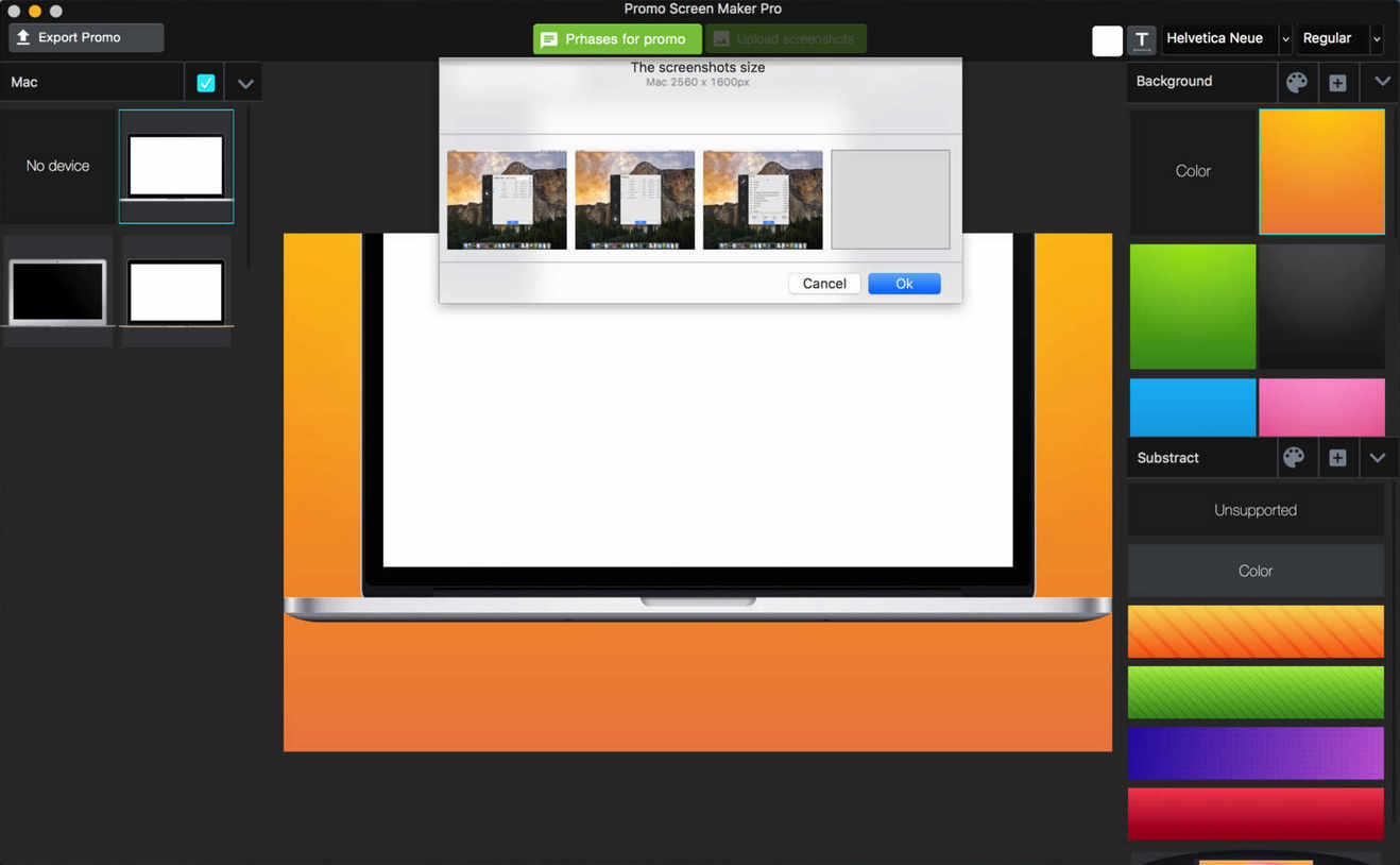 Promo Screen Maker 1.0 : Main Window