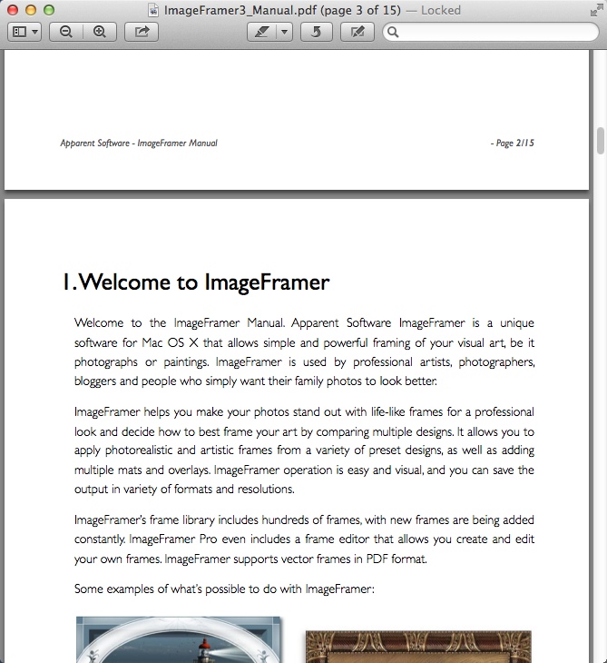ImageFramer 3.4 : Help Guide