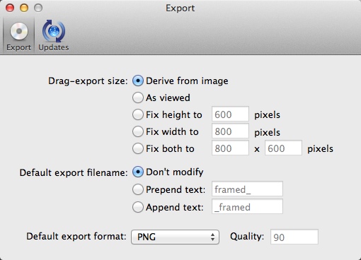 ImageFramer 3.4 : Program Preferences