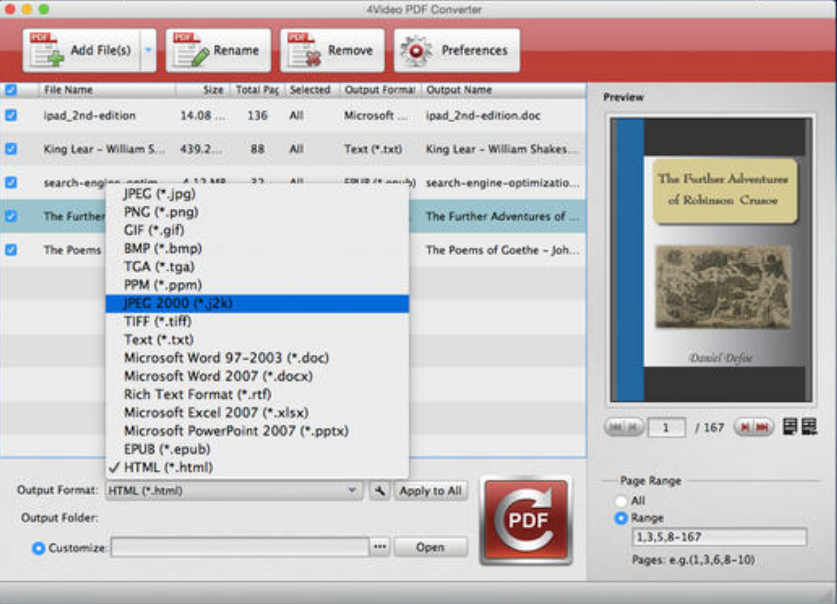 4Video PDF Converter 3.1 : Main Window