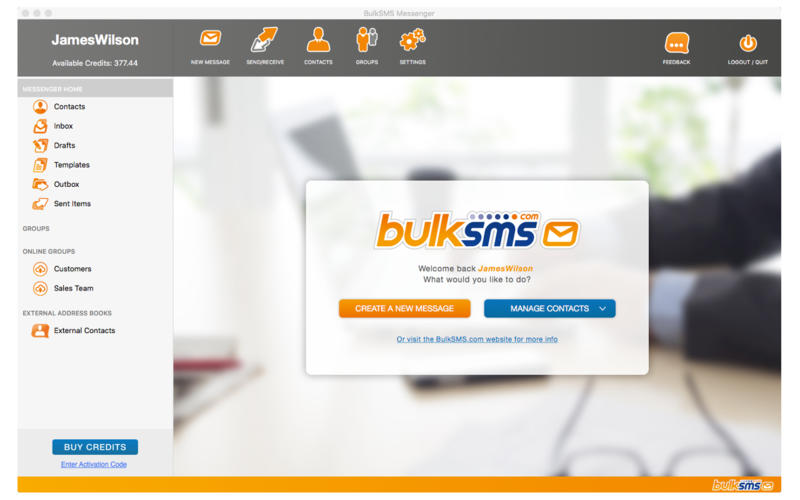 BulkSMS Messenger 2.0 : Main Window