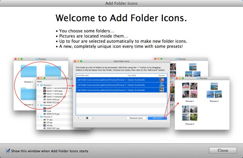 Add Folder Icons 3.0 : Welcome Window
