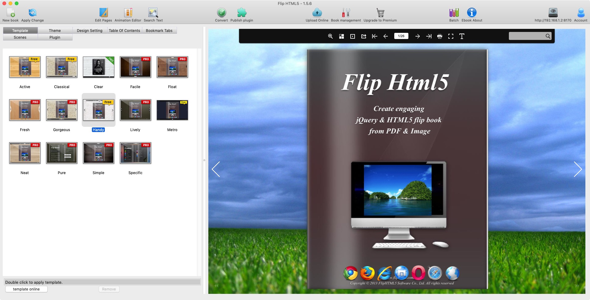 FlipHTML5 1.5 : Main Screen