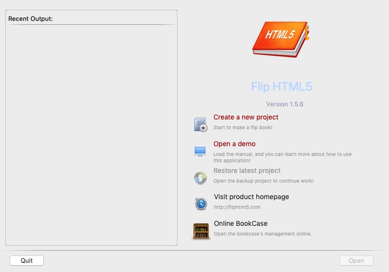 FlipHTML5 1.5 : Welcome Screen