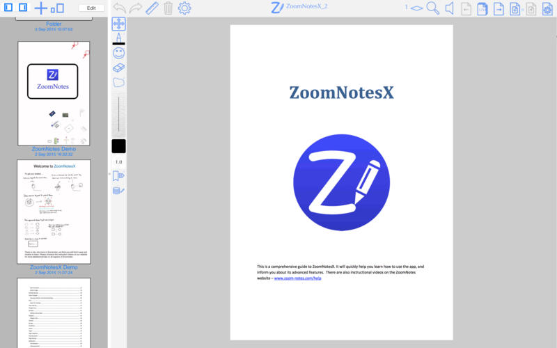 ZoomNotesX 1.1 : Main Window