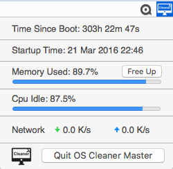 OS Cleaner Master 1.2 : Monitoring CPU & Memory & Network