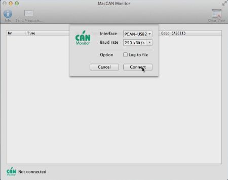 MacCAN Monitor 0.2 : Main Window