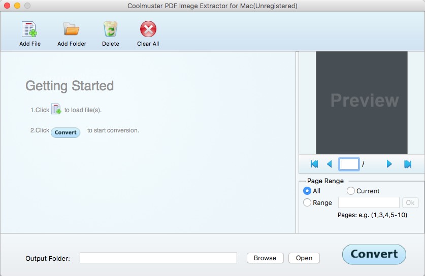 Coolmuster PDF Image Extractor for Mac 2.1 : Main Window