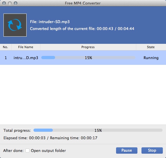 Free MP4 Converter 6.2 : Converting Video