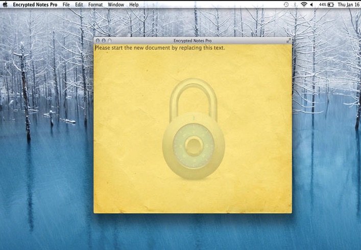 Encrypted Notes Pro 1.0 : Main window