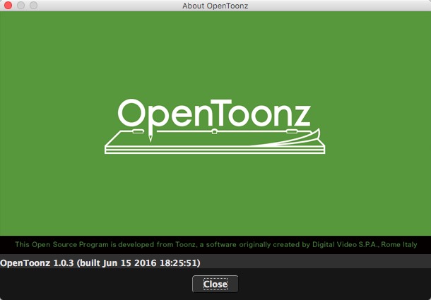 OpenToonz 1.0 : About Window
