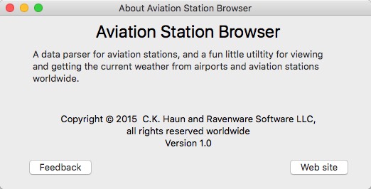 Aviation Station Browser 1.0 : About Window