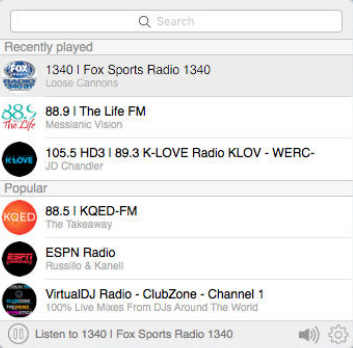 USA Radio stations 1.0 : Main Window