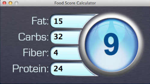 Food Score Calculator 1.0 : Main Window