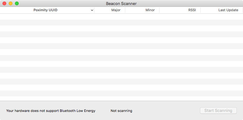 BeaconScanner 1.1 : Main window