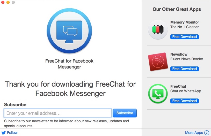 FreeChat for Facebook Messenger 1.1 : Welcome Window