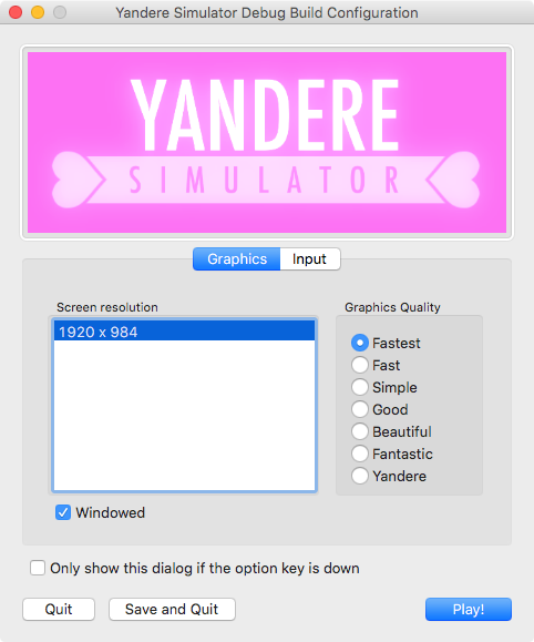 YandereMac 2.0 : Main window