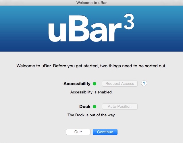 uBar 3.2 : Welcome Window