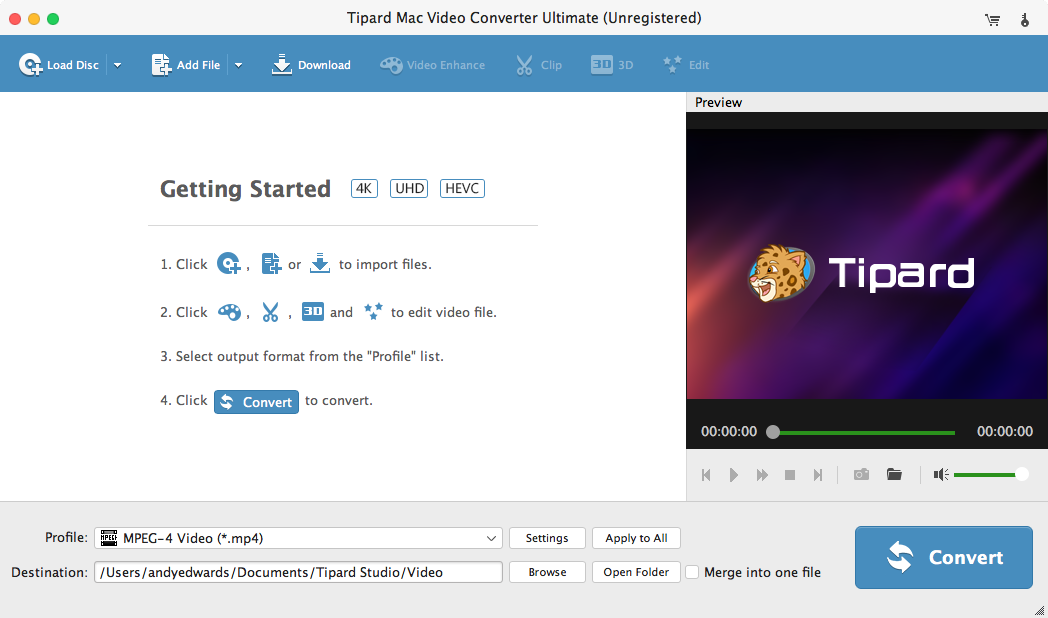 Tipard Mac Video Converter Ultimate 9.0 : Main window