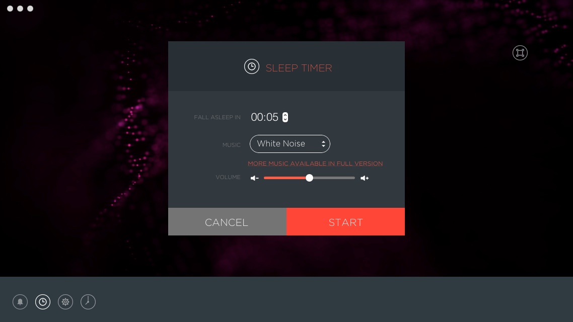 Sleep Alarm Clock 1.0 : Configuring Sleep Timer Settings