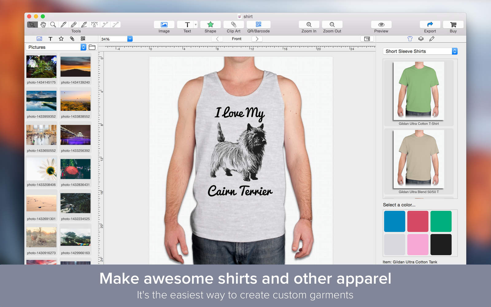 Shirtsy - Design and print custom apparel 1.0 : Main Window