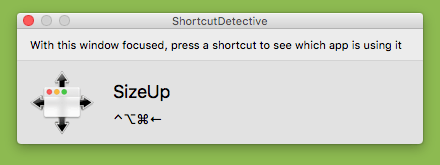 ShortcutDetective 1.0 : Main window