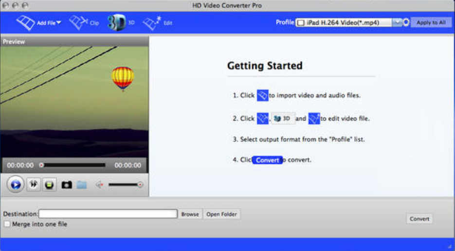 HD Video Converter Pro 5.8 : Main Window