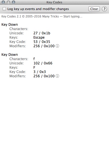 Key Codes 2.1 : Checking Key Codes Info