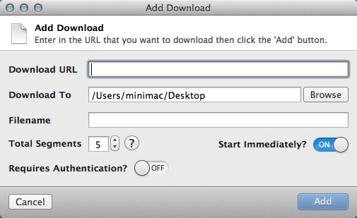 Download Shuttle 2.0 : Adding New Download Item