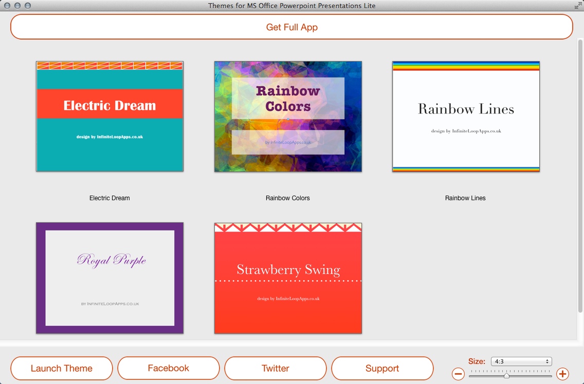 Themes for MS Office Powerpoint Presentations 1.1 : Main Window