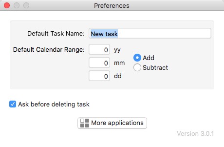 Easy Time Planner 6.5 : General Preferences