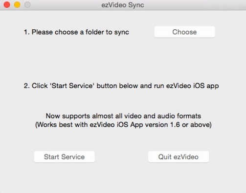 ezVideoSync 2.0 : Welcome Screen
