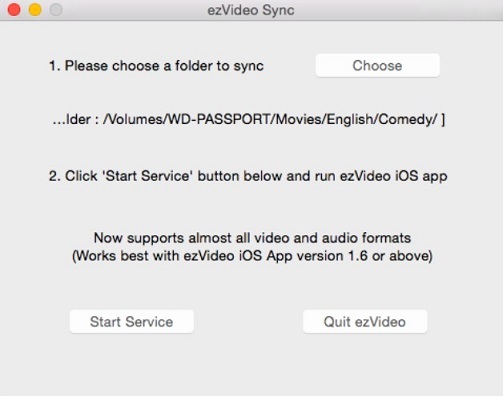 ezVideoSync 2.0 : Main Screen