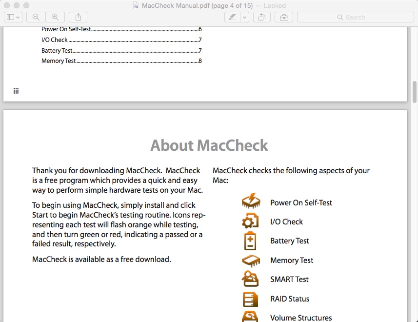 MacCheck 1.0 : Help Guide