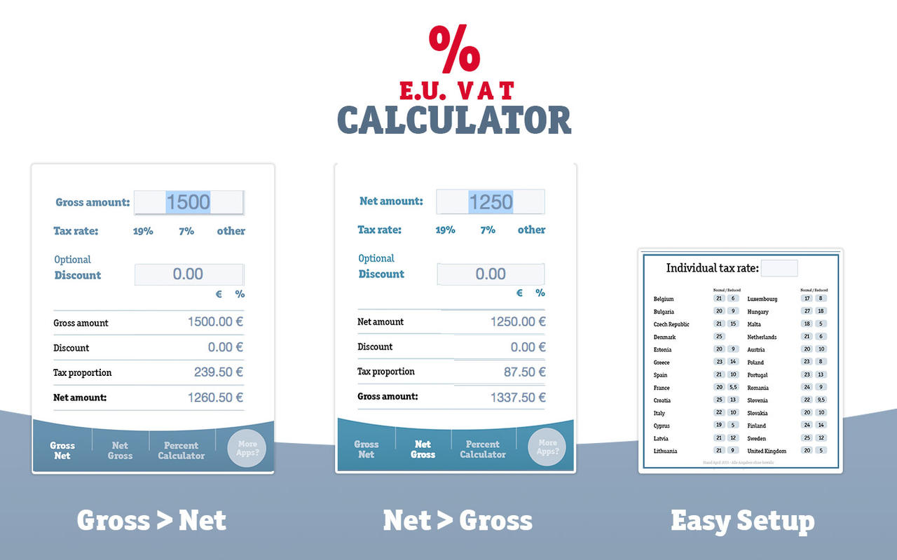 EU VAT - Tax Calculator 1.2 : Main Window
