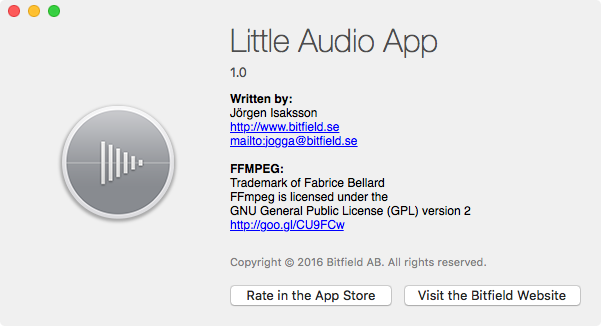 Little Audio App 1.0 : Main window