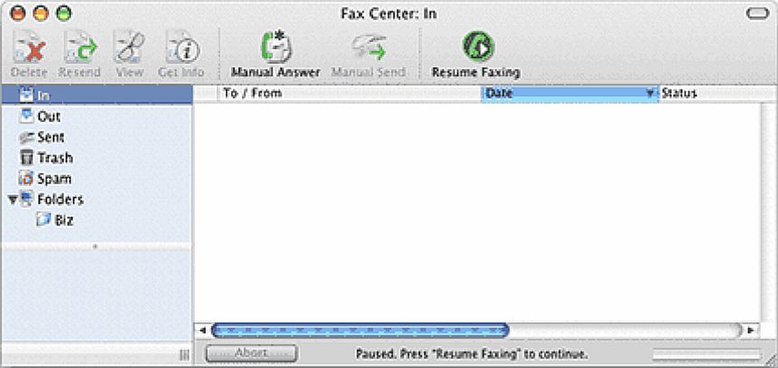 PageSender 4.6 : Fax Center window