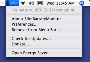SlimBatteryMonitor 1.5 : Main window