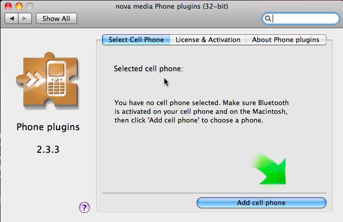 nova media phone plugins 2.3 : Main window